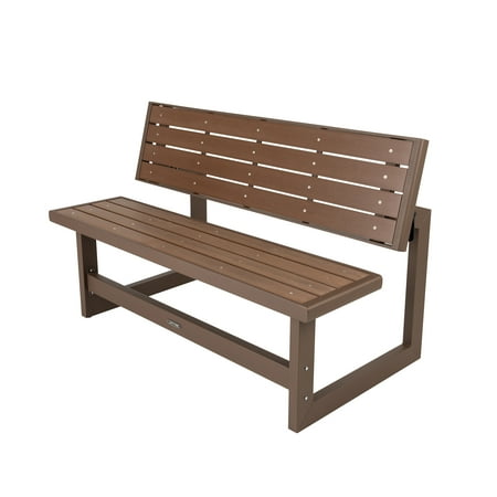 Lifetime New Outdoor or Indoor Convertible Patio Bench to Picnic Table, Mocha Brown (60139)