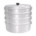 thumbnail image 2 of Aluminium 3 Tier Momos Maker & Steamer With Lid & Handles - Silver, 3 Liters | Induction & Gas Base - Steam Vegetables Perfectly | Multi Purpose Momos, Modak Maker - Durable Momos Steamer, 2 of 4