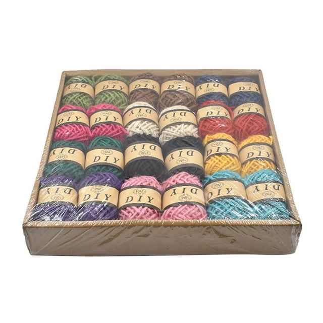 LEEYNEER Jute Twine String Rope Hemp Crafts Gift Cord Cat Packing 2Mm Colorful Wrapping Scratching Roll Diy Post Binding
