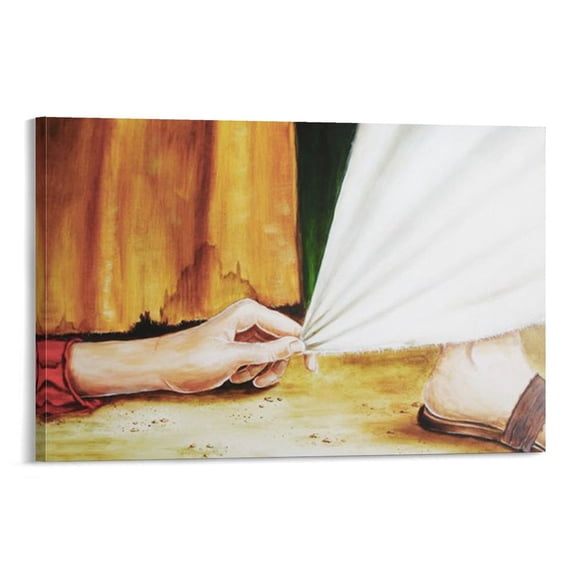 Jesus And Woman Wall Art - Woman Touching The Hem of Jesus' Garment Bible Story Canvas Painting Poster Decorative Painting Canvas Wall Art Living Room Posters Bedroom Painting 16x24inch(40x60cm)