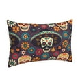 thumbnail image 2 of Balery Skulls And Flowers Pillow Covers,Bed Pilowcases,Reversible Plush Throw Pillow Covers End Pillow Encasement,Pillow Case - 20"X30", 2 of 9