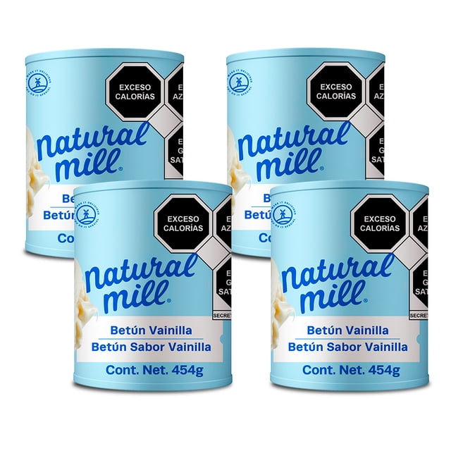 4 Pack Betún Natural Mill sabor vainilla 454g
