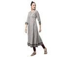 thumbnail image 3 of Yash Gallery Women's Cotton Checks Print Anarkali Kurta (Brown), 3 of 5