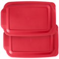 thumbnail image 1 of Tapa de contenedor MRX Solutions Pyrex 9 x 13, 3 cuartos de galón, paquete de 2 unidades, roja, 1 of 7