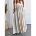 thumbnail image 4 of Women's High Waist Ruched Waist A Line Maxi Skirt with Pockets, Flared Long Skirt, Versatile Casual Skirt for Daily and Vacation Outfits, 4 of 6