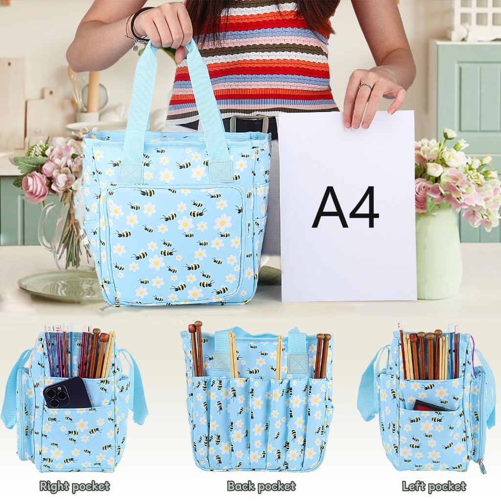 Crochet Bag Crochet Craft Organiser Knitting Bag for Crocheting & Knitting Supplies, Portable Yarn Storage Organiser