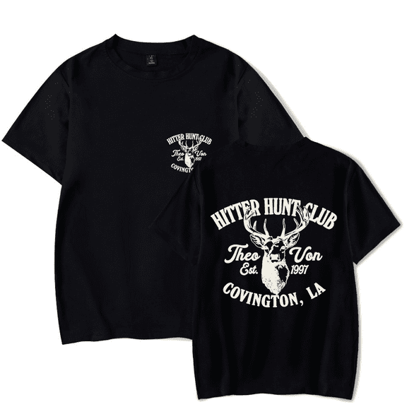 Theo Von Merch Hitter Hunt Club T-shirt Fashion t shirt Men Women Short Sleeve Tee Crewneck Top