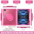 thumbnail image 7 of XYX for iPad Pro 12.9 inch Case 6th/5th/4th/3rd Generation, 360 Rotating Hand Grip, Shoulder Strap, Heavy Duty Drop Protection, Rose, 7 of 7