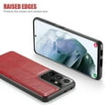 thumbnail image 5 of MOHEYO Slim Vegan Leather Cover Thin Luxury Classic Case for Samsung Galaxy S21 Ultra 5G - Red, 5 of 8