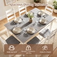 thumbnail image 2 of Gymax 60'' Rectangular Dinner Table w/Solid Rubber Wood Legs for Kitchen Dining Room Gray & White, 2 of 8