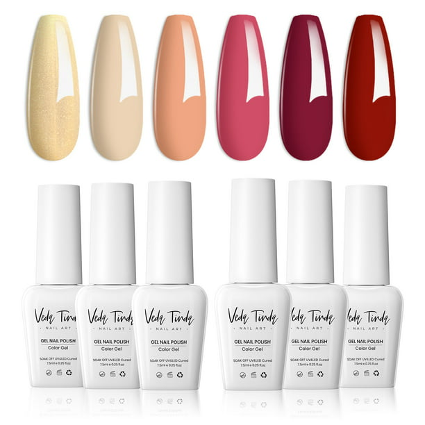 Veda Tinda Gel Nail Polish, 6 Colors Set - Walmart.com