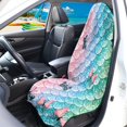 thumbnail image 3 of Uourmeti 1 Pack Car Seat Towel Cover with Mermaid Scale Butterfly, Waterproof Microfiber Towel Seat Cover, Compatible with Van Truck Front Car Seat, 3 of 7