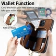 thumbnail image 4 of for iPhone 16 Pro Max Wallet Case, Crossbody Phone Purse with Card Holder for Women, Zipper PU Leather Carrying Cover Gift with Shoulder Strap Kickstand Anti-drop for iPhone 16 Pro Max - Brown, 4 of 10