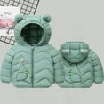 thumbnail image 3 of Baby Puffer Jacket Boys Girls Cute Bear Ears Down Hooded Coat Zipper Warm Padded Jackets Long Sleeve Soft And Comfort Windproof Snowsuit Fall And Winter Outdoor Clothes, 3 of 3