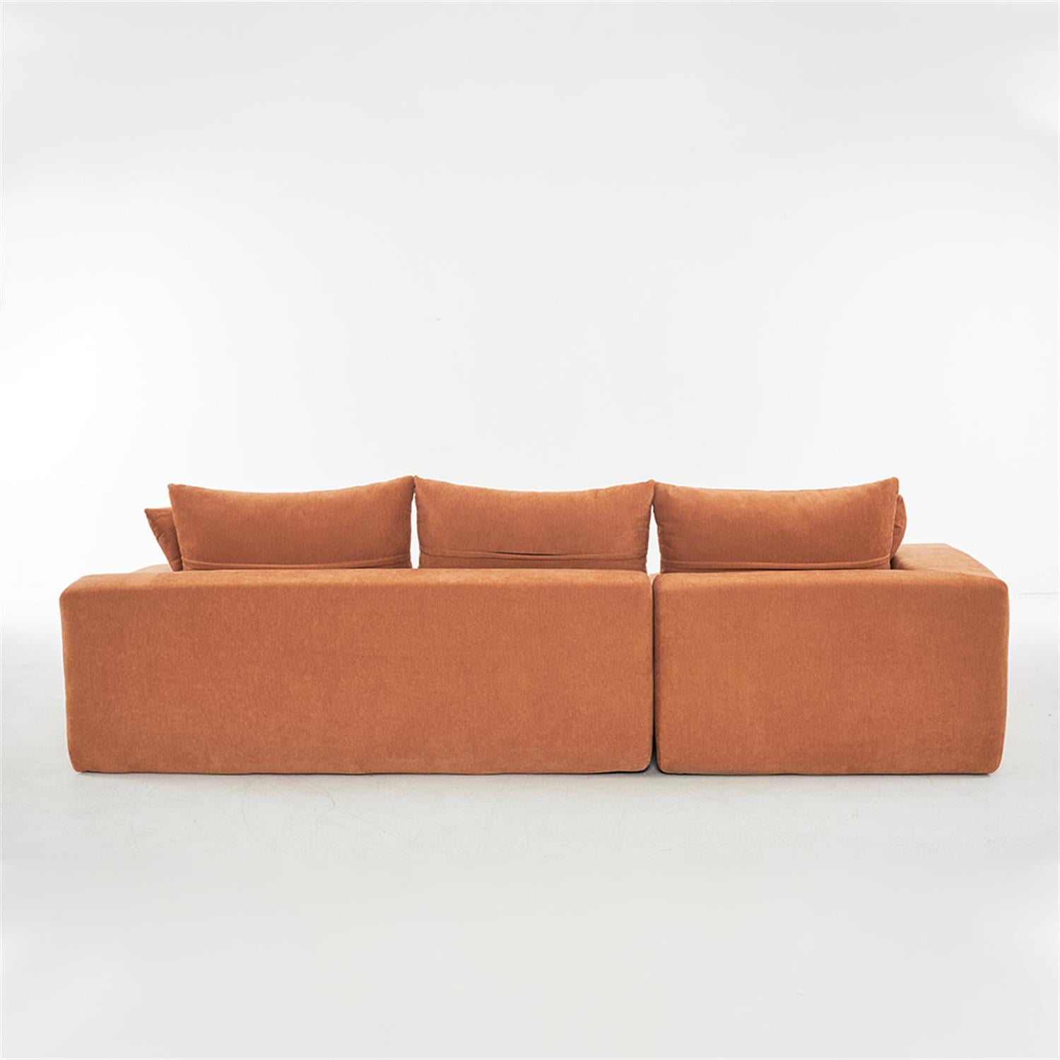 Demi Bonn 108"x68" Extra-Deep Modular Cloud Sofa - 4-Person Chenille Sleeper Couch for Living Room Furniture, No Assembly Needed, Orange