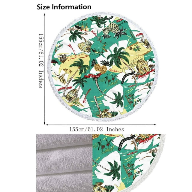 Beach Blanket Sandproof Round Printed Microfiber Beach Towel Super Lightweight Colorful Bath Towel Sandproof Beach Blanket Beach Mat Multi-Purpose Towel for Travel Swimming Pool