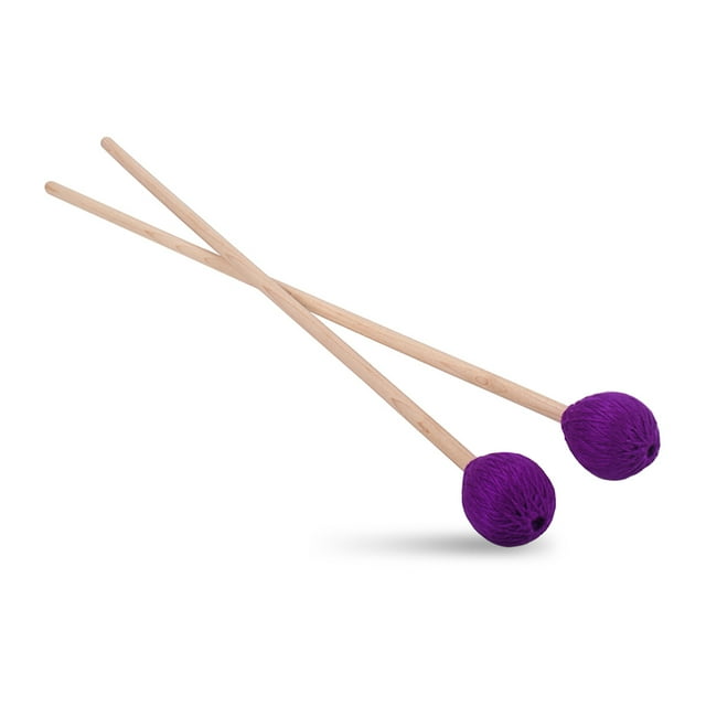 Advancent 1 par de palos de mazos de percusión de núcleo de cabeza blanda con mango de campanas de campana de energía martillos de mano Accesorios para instrumentos musicales