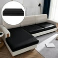 thumbnail image 5 of deevoka Couch Cushion Cover Black Waterproof Sofa Cushion Slipcover for RV Loveseat Sofa 1 Seater, 5 of 9