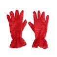 thumbnail image 3 of Elegant Summer Black Lace Women and Girls Lightweight Sheer Mesh Sun Mittens with Delicate Floral Design for Formal Events and Party Wear, Red, 3 of 4