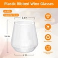 ACDANC 2026 New 12 Oz Clear Ribbed Plastic Wine Glasses,Whiskey Tasting ...