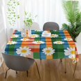 thumbnail image 3 of Yayeee Tablecloths 60" x 120" Rectangle Wrinkle Resistant Party Table Cover, Green Checkered Daisy, 3 of 8