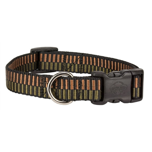 Country Brook Petz - Deluxe Copper Regency Stripes Dog Collar - Small