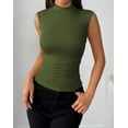 thumbnail image 4 of Zeagoo Womens Sleeveless Mock Turtleneck Tank Tops Slim Fit Stretch Ribbed Tops Casual Basic Layering Shirts, 4 of 7