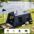 thumbnail image 4 of Lilypelle 8-10 Person Blow Up Inflatable Tent, with Removable Canopy and Stove Jack, 2 Room Instant Setup Air Cabin, Waterproof Oxford Hot Camping Tent for Family Glamping, 4 of 8