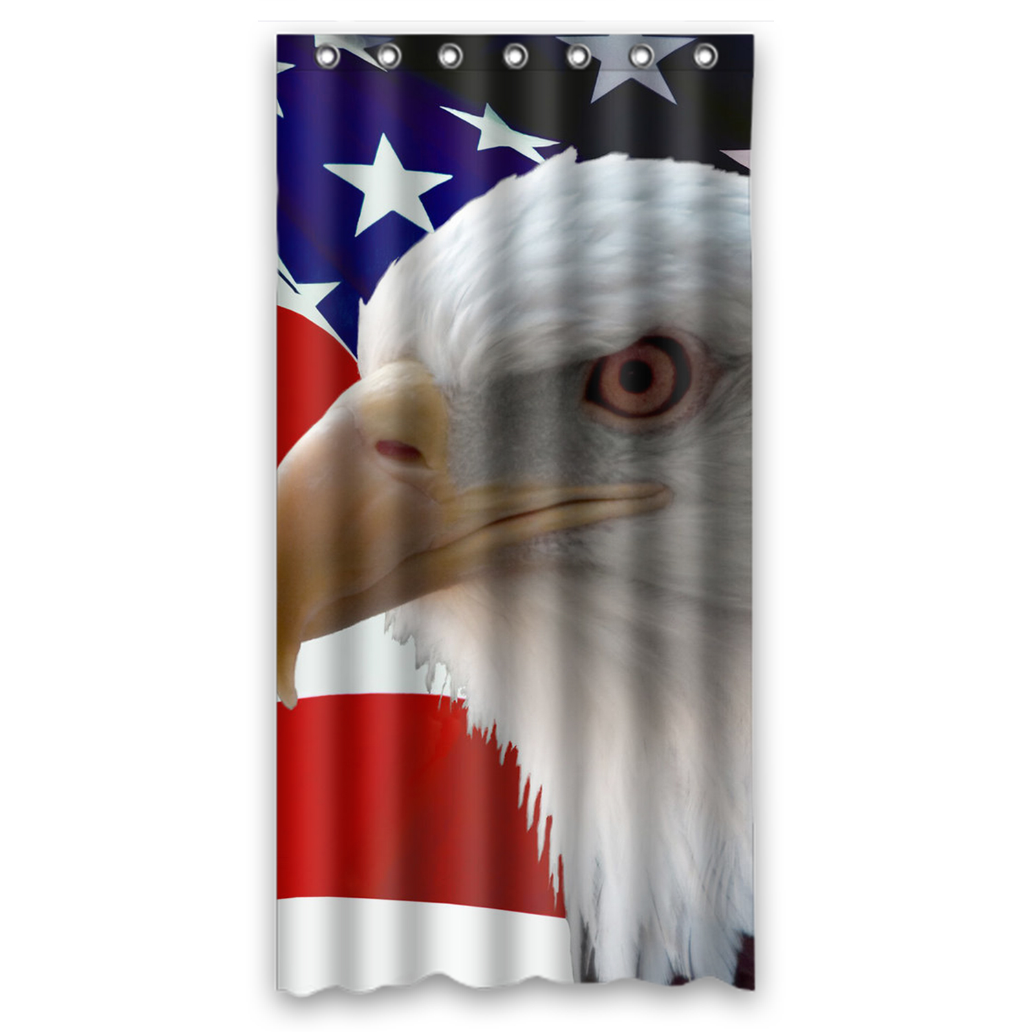 ZKGK Bald Eagle On American Flag Waterproof Shower Curtain Bathroom