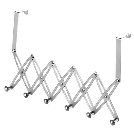 

Over Door Hooks Expandable Stainless Steel Clothes Coat Rack for Bedroom Indoor 6 Hangers Stainless Steel Color