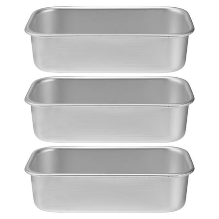 

3pcs Simple Baking Plate Tray Toast Mould Household Baking Gadget Bread Baking Tray for Home Kitchen Restaurant (Silver )