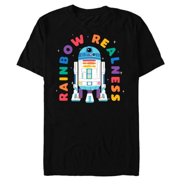 Star Wars Pride R2-D2 Rainbow Realness - Short Sleeve Blended T-Shirt for Adults - Customized-Black
