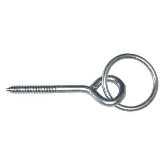 DayMark Safety Systems Hitch Ring With 2 Inch Screw Eye - Zinc Plated - 1 Pack, 90 Lb Capacity