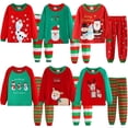 thumbnail image 2 of Conjunto de pijamas 100% de algodón para niños y niñas, ropa de dormir de 2 piezas con dibujos animados, Tops y pantalones, ropa de Navidad, 2 of 4