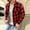 Red, variant on Fznquz Winter Jacket for Men Flannel Plaid Shirt Red Jacket Casual Stylish Lightweight Button Down Coat Men