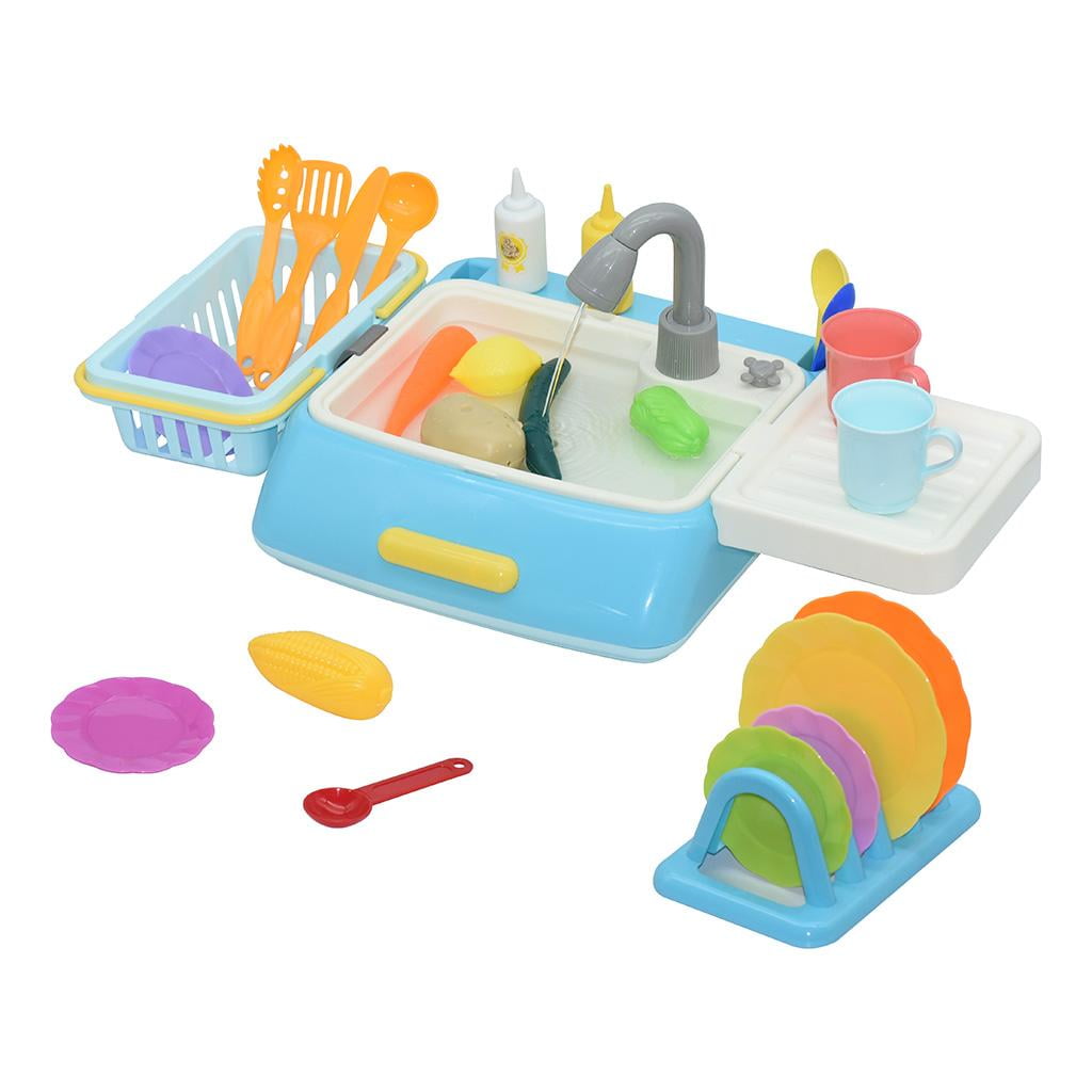 27PCS Kitchen Sink Kids Play Toy House Pretend Role Play Toys for Kids