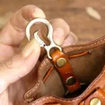 thumbnail image 4 of Sac de Rangement en Cuir de Vachette Vintage avec Cordon de Serrage, Pochette à Clés en Oxford Écologique, 4 of 9