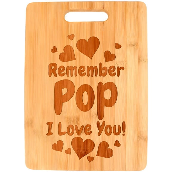 ThisWear Pop Gifts for Grandpa Remember Pop I Love You Big Rectangle Bamboo Cutting Board