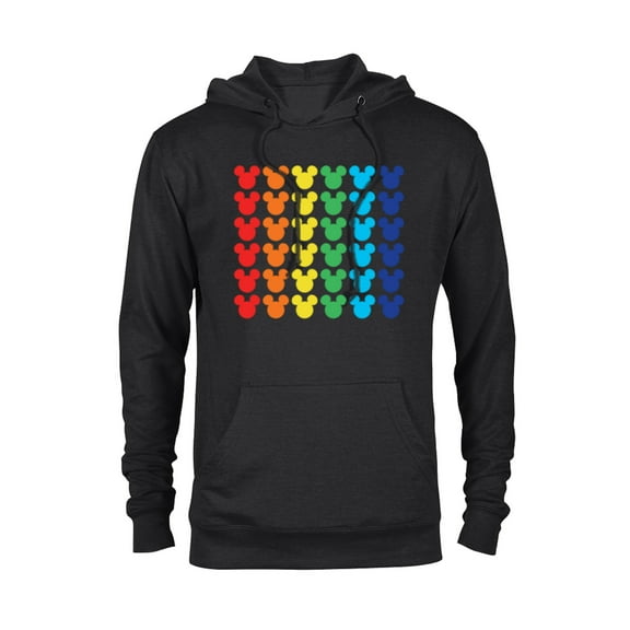 Disney Mickey Mouse Rainbow Icons - Pullover Hoodie for Adults -Customized-Black
