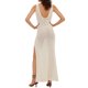 thumbnail image 4 of VISgogo Vestido sin mangas para mujer, cuello en V recortado, color sólido, adelgazante, informal, para fiesta, club, vestido de una sola pieza VISgogo moda, 4 of 5