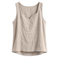 thumbnail image 4 of IUYRTFE Women V Neck Sleeveless Tank Top Loose Fit Casual Summer Blouse, 4 of 5
