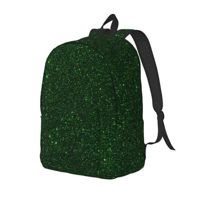 Disketp Emerald Green Sparkling Mochila de Lona Estampada, Mochila Escolar de Viaje Ligera para Estudiantes y Portátil-Small