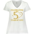 thumbnail image 3 of Inktastic 50th Wedding Anniversary 50 Years Women's Plus Size V-Neck T-Shirt, 3 of 5