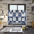 thumbnail image 4 of Yayeee Kitchen Curtains Tier Pair Light Filtering 27"x36" Rod Pocket Short Cafe Window Panel, Blue Cats and Hearts, 4 of 7