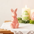 thumbnail image 2 of Ceramic Rabbit Figurine Bunny Statue for Home Decor,Easter Bunny Decorations for Tabletop Mantel Shelf, Cute Porcelain Rabbit Tabletop Ornament, Spring Easter Bunny Figurine for Centerpiece,5.12 Inch, 2 of 4