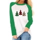 thumbnail image 1 of Puntoco - Camiseta de Navidad para mujer, temporada festiva, regalo para amantes, camiseta de manga larga para mujer, camiseta con costuras a juego de colores Puntoco Puntoco-1234, 1 of 5