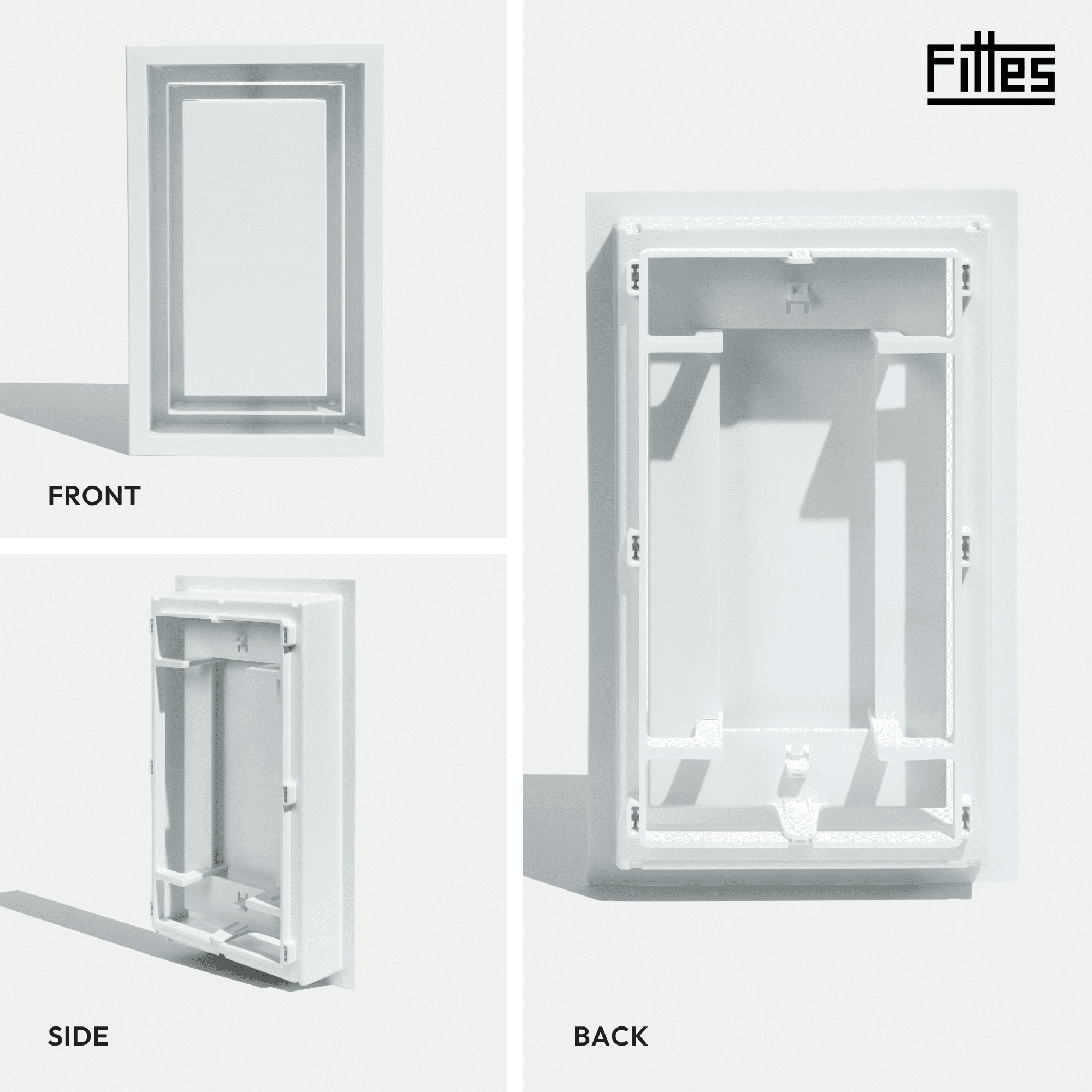 Fittes Framed Wall Vent [Lite+], Minimalist ABS Plastic HVAC Air Return Register Cover, Customizable Increased Airflow Solution for Home or Ceiling, 15-Min DIY Install – 4"x10" – Cotton White–1 Pack