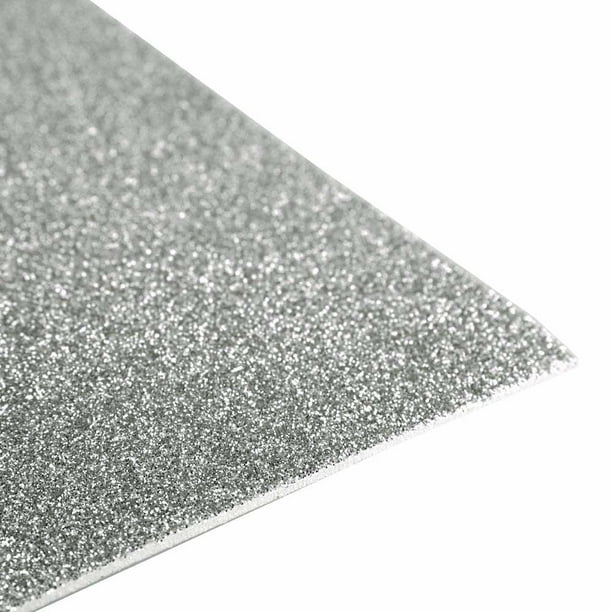 Glitter EVA Foam Sheets Arts and Crafts, 12"x18" 2MM, 10Piece Silver