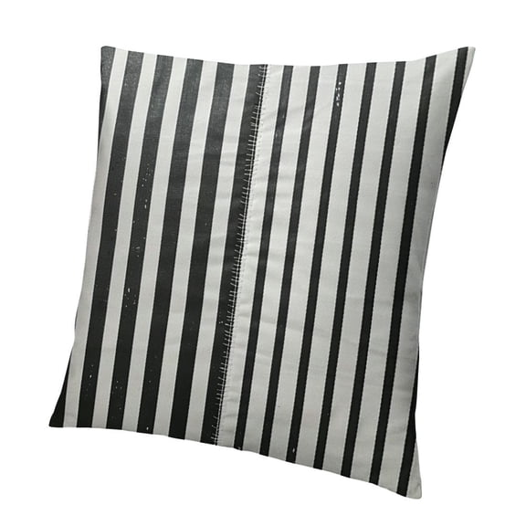 BANET Black and White Stripe Throw Pillow Covers, Short Plush Farmhouse Pillow Cover for Home, Sofa, Couch, Living Room.Square Neutral Outdoor Pillow Cover 12x12in
