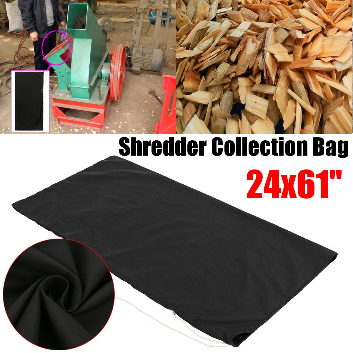 USA BAG ONLY 24x48'' Wood Leaf Chipper Shredder Collection Bag Craftsman MTD